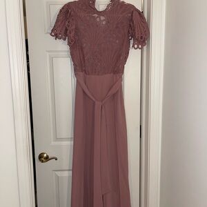 Elegant Mauve Lace Jumpsuit